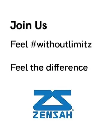 Zensah Compression Gloves Large Gray - text reads: join us. feel #withoutlimitz, feel the difference