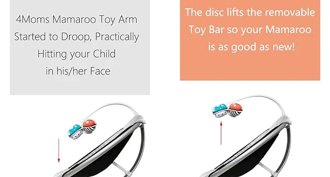Replacement Parts for 4moms mamaroo 1026 Mobile Attachment Connector Piece Toy Bar Conversion Attachment for Model 1026 Longer Toy Bar Attachment Point and a Spacer White - 4MOM