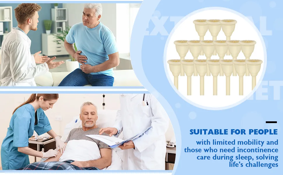 50 Pieces Urinal Bag Male External Catheter with Fixer Rubber External Catheter for Men and Incontinence People (30 mm) - product information 11