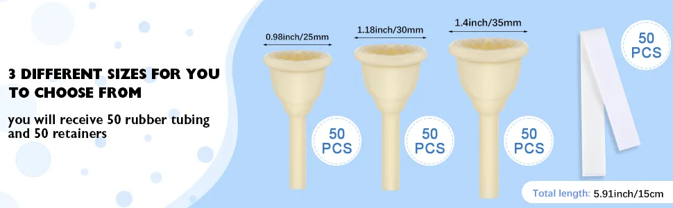 50 Pieces Urinal Bag Male External Catheter with Fixer Rubber External Catheter for Men and Incontinence People (30 mm) - product information 5