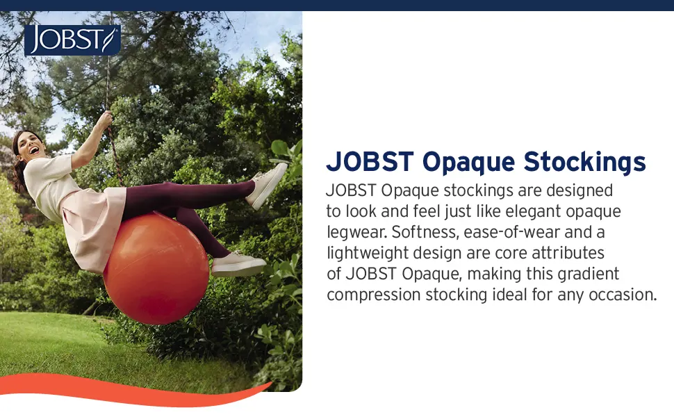 JOBST Opaque Knee High 15-20 mmHg Compression Stockings Closed Toe Medium Classic Black Classic Black Medium - stockings compression medium knee high relief hose medical support sport open toe sock closed thigh