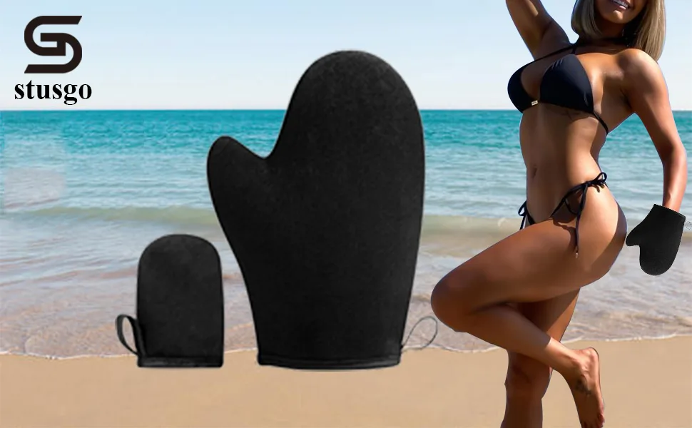 stusgo Self Tanner Mitt Tanning Mitts Self Tanner Mitt Applicator Spray Tan Mitt with Thumb and Face Self Tanner Applicator Mitt Self Tan Mitt Applicator, Tanning Glove for Self Tan Mit, Self Tanner Mit, 2 Pack Self Tannin - stusgo tanner mit tanning mits sunless tan mitt glove 2packs