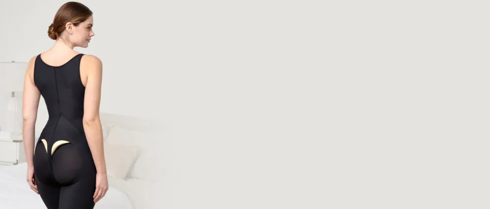Marena Recovery Panty-Length Post Surgical Compression Girdle with High-Back - Background