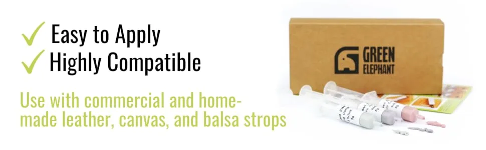 Stropping Compound Set of 3 Diamond Strop Paste Tubes (3x5g) to Make Your Knives and Razors Scary Sharp by Green Elephant - Green Elephant aluminum polish kit is also known as a polishing rouge and green polishing compound