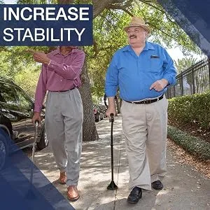 StrongArm Comfort Cane + Self Standing Lightweight Adjustable Walking Cane + Stabilizes Wrist & Provides Extra Support & Stability + Ergonomic Forearm Grip + Canes for Men & Women + FSA/HSA Eligible Black - increase stability with StrongArm