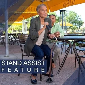 StrongArm Comfort Cane + Self Standing Lightweight Adjustable Walking Cane + Stabilizes Wrist & Provides Extra Support & Stability + Ergonomic Forearm Grip + Canes for Men & Women + FSA/HSA Eligible Black - Sit to stand assistance