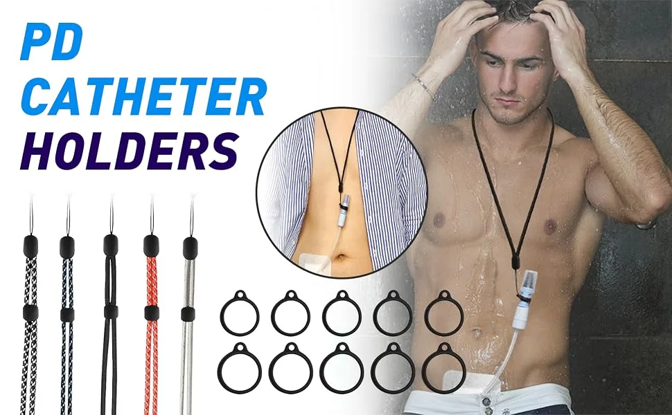 5 Sets Peritoneal Dialysis Accessories PD Catheter Holders Perfect Replacement for PD Catheter Belts/Peritoneal Dialysis Belts Catheter Peritoneal Supplies Adjustable Shower Lanyard - PD Catheter Holders 1
