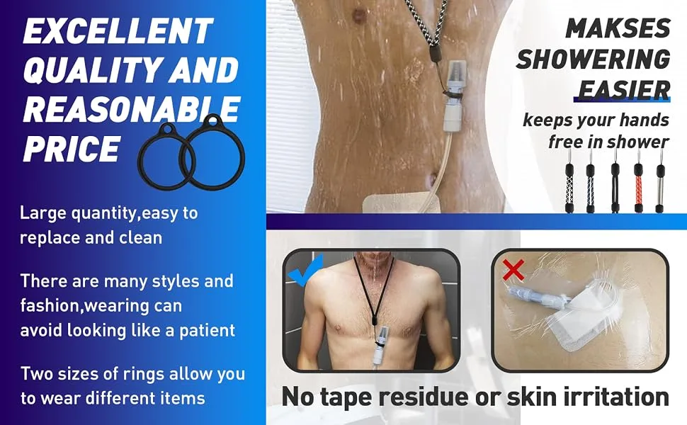 5 Sets Peritoneal Dialysis Accessories PD Catheter Holders Perfect Replacement for PD Catheter Belts/Peritoneal Dialysis Belts Catheter Peritoneal Supplies Adjustable Shower Lanyard - PD Catheter Holders 3