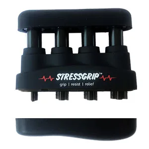 StressGrip - Stress Relief for Adults (Large) - A Stress & Anxiety Relief Device - Comfortable Hand Exerciser - Stress Reliever & Hand Gripper - Black Large (Pack of 1) - Adjustable Strength Hand Grip for Stress Relief