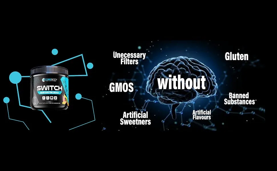 Switch Brain Boosting Nootropic Energy Supplement Increase Mental Focus & Cognitive Function Enhances Mood & Memory Alpha GPC Ashwagandha Sugar Free Energy Powder-Keto Strawberry Lemonade - Clean Energy Drink No Crash Sugar Free Keto Friendly Gluten free Focus Supplement Nootropic drink