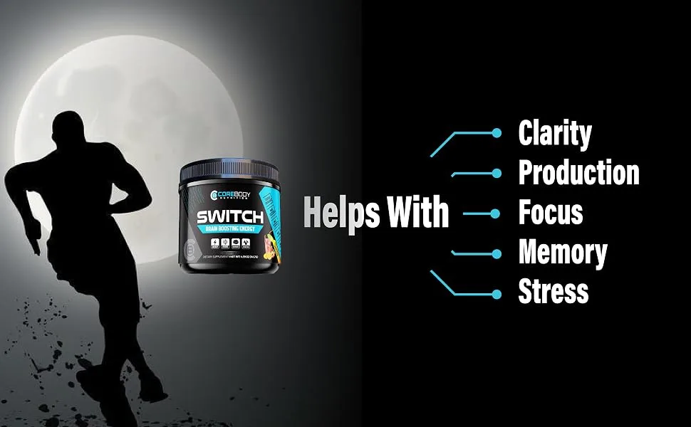 Switch Brain Boosting Nootropic Energy Supplement Increase Mental Focus & Cognitive Function Enhances Mood & Memory Alpha GPC Ashwagandha Sugar Free Energy Powder-Keto Strawberry Lemonade - Switch Brain Boosting Energy Nootropic Drink Clarity Boost Memory Limitless Energy Stress relief