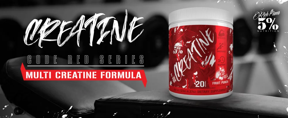5% Nutrition Code Red Micronized Creatine | Monohydrate Powder Blend | Flavored Creatine for Power Strength Endurance Cellular Energy & Cognitive Health (Fruit Punch) - Creatine-Header