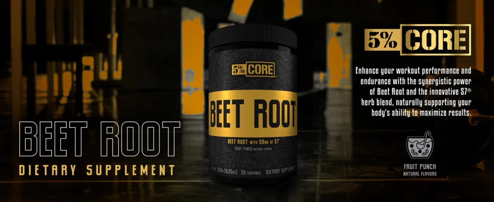 5% Nutrition Core Beet Root | Nitric Oxide Beet Root Powder Pre Workout Additive | 6000mg Beet Root Extract | Vegan & Keto | 30 Servings (Fruit Punch) - Beet Root Header