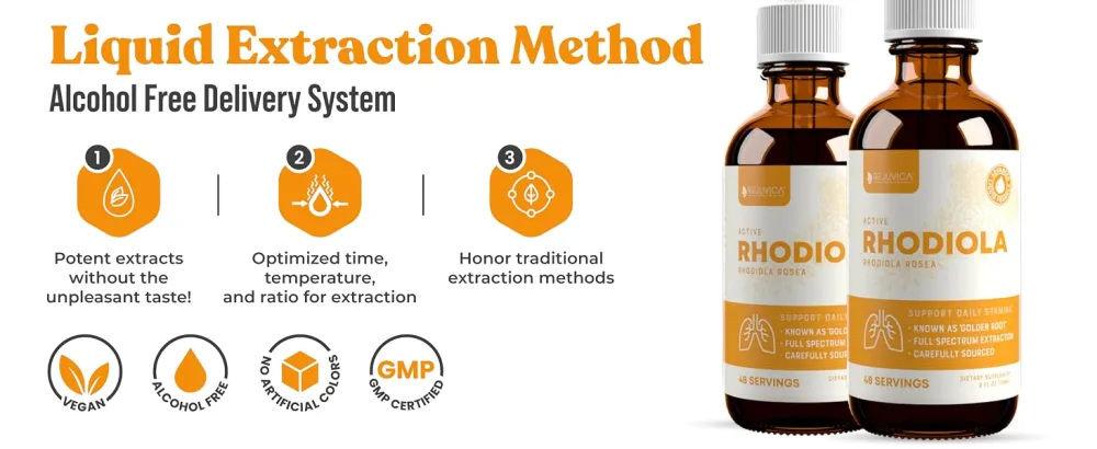 Active Rhodiola - Rhodiola Root Extract with Natural Rosavins - Liquid Delivery for Better Absorption - Supports Energy & Stress - active rhodiola 2oz
