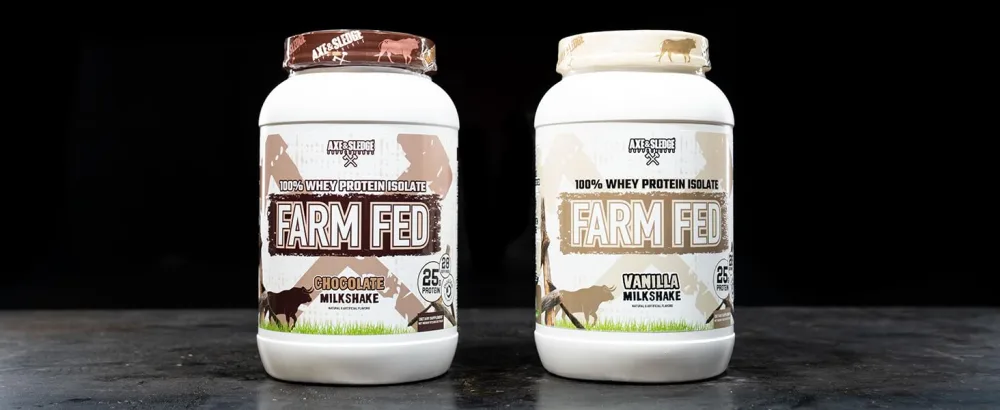 Axe & Sledge Supplements Farm Fed Grass-Fed Whey Protein Isolate Digestive Enzymes (Peanut Butter N' Honey) Peanut Butter N' Honey - 25G - Farm Fed Chocolate & Vanilla