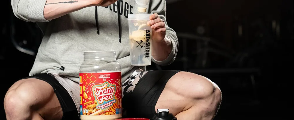 Axe & Sledge Supplements Farm Fed Grass-Fed Whey Protein Isolate Digestive Enzymes 22 Grams Protein 30 Servings (Dippin' Dots Birthday Cake Ice Cream) - Farm Fed Peanut Butter N Honey