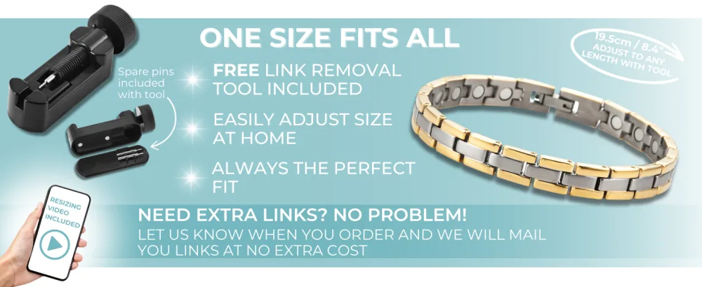 Willis Judd Womens Magnetic Bracelet - Willis Judd magnetic bracelet with size adjusting tool