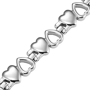 Willis Judd Womens Love Heart Titanium Magnetic Therapy Bracelet Adjustable - product information 24