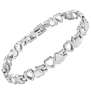 Willis Judd Womens Love Heart Titanium Magnetic Therapy Bracelet Adjustable - product information 28
