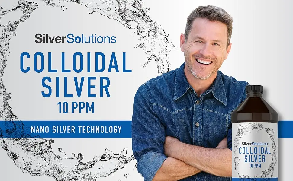 Carlyle Colloidal Silver | 10 PPM | 16 fl. Oz (473 mL) | with Nano Silver Technology | Vegetarian Non-GMO Gluten Free Supplement | Silver Solutions - Colloidal Silver