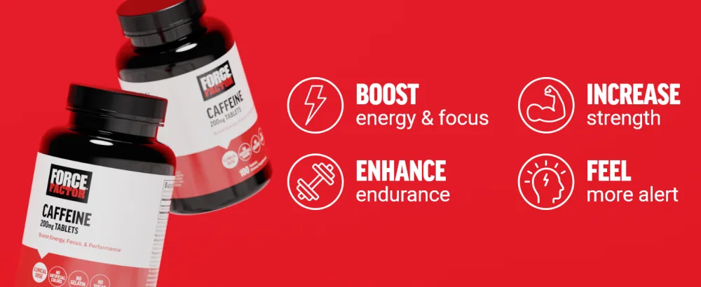 Force Factor Caffeine Pills 200mg Caffeine Tablets to Boost Energy Focus Strength and Performance Premium Quality Caffeine Pills and Energy Supplement 100 Tablets - caffeine pills caffeine energy pills energy supplements caffeine powder