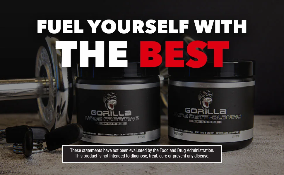 Gorilla Mode Beta-Alanine – Carnosine Precursor/Enhanced Muscular Endurance / 3.2 Grams per Servings - Beta Alanine