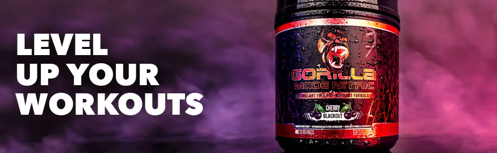 Gorilla Mode Nitric Stimulant Free Pre-Workout – Best Tasting and Most Effective Stimulant Free Pre-Workout/Massive Pumps · Vasodilation · Power / 776 Grams (Sour Candy Apple) - Gorilla mind