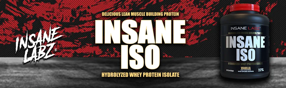 Insane Labz Insane ISO Whey Protein Powder featuring 25g of Hydrolyzed Whey Isolate 60 Servings Chocolate - Insane Iso