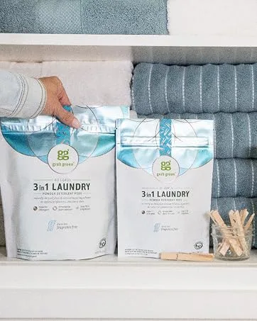 Grab Green Dryer Sheets 160 Sheets Gardenia Scent Plant and Mineral Based Compostable Softens Fabrics Reduces Static Cling and Wrinkles - 3-in-1 laundry detergent