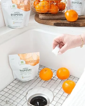 Grab Green Dryer Sheets 160 Sheets Gardenia Scent Plant and Mineral Based Compostable Softens Fabrics Reduces Static Cling and Wrinkles - Garbage Disposal in the kitchen sink
