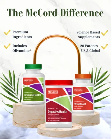 Olivamine EnergyBoost with Taurine Rhodiola Vitamin B12 Caffeine and Olive Leaf Extract 60 Capsules - The McCord Difference