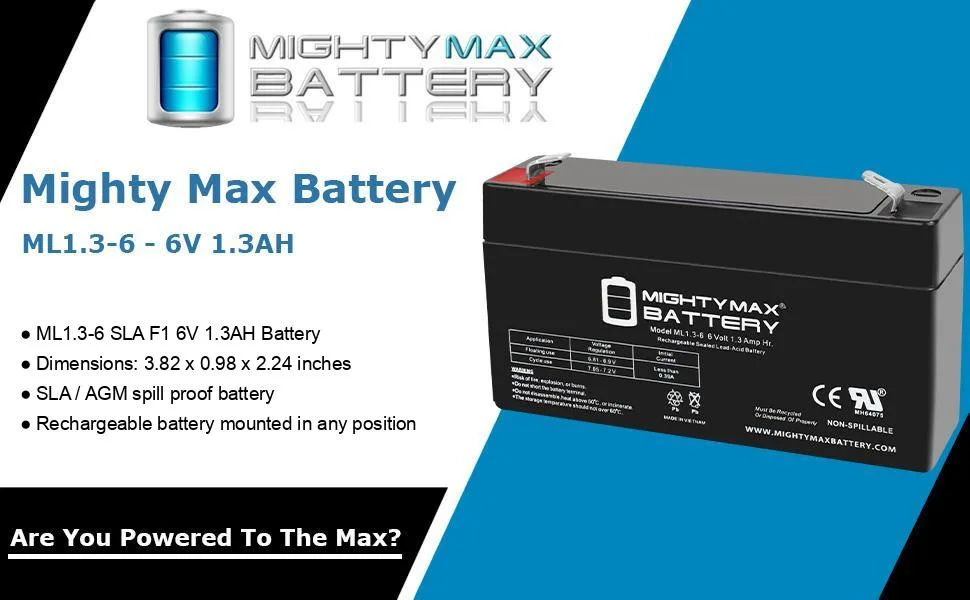 Mighty Max Battery 6V 1.3Ah Replacement Battery Compatible with Sigmas SP6-1.2 - product information 32