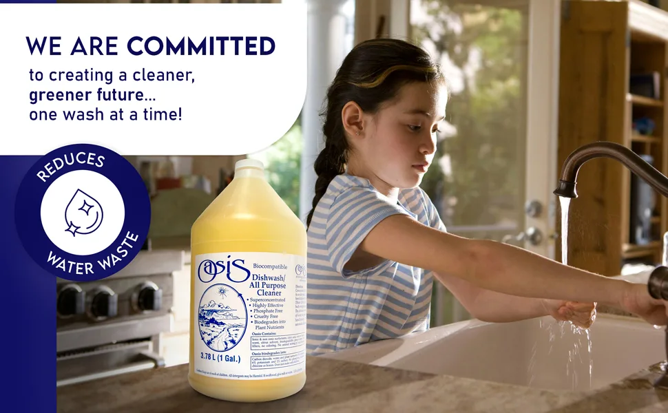 Oasis Biocompatible Dish Soap Liquid & All Purpose Cleaner - Reuse Greywater for Plants - Clean Safe Concentrated Grey Water Friendly Sodium-Free Biodegrades Into Plant Nutrients - 1 Gallon - product information 13