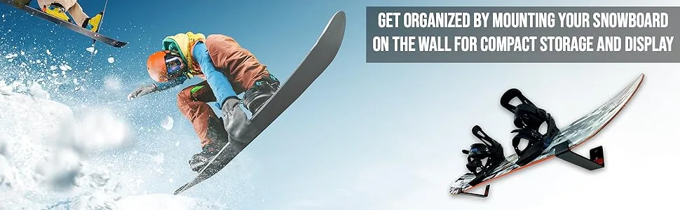StoreYourBoard Minimalist Snowboard Display Rack, Wall Mount Storage Black Medium - storeyourboard naked snowboard wall mount rack display storage organizer garage indoor apartment