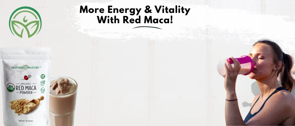 USDA Organic Red Maca Root Powder Raw Vegan Hormone Regulation Great Pre-Workout Muscle Mass Gain Non-GMO (1lb) - maca root powder black red yellow tricolor organic nongmo peruvian maca pills strength peak capsules