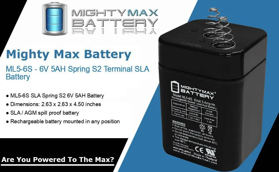 Mighty Max Battery 6V 5Ah SLA Replacement Battery Compatible with Carpenter Watchman 713520 - product information 32