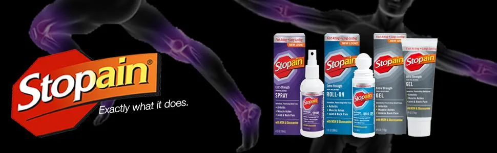 Stopain Extra Strength Continuous Pain Relief Spray, 4 Ounces, Relieves Muscle and Joint Pain - product information 1