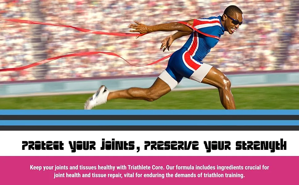 Triathlete Core: Comprehensive Performance Formula for Triathletes - BCAAs Blend, Amino Energy, Creatine Power, Caffeine Boost, Supplement Mix, multi sports, energy gel