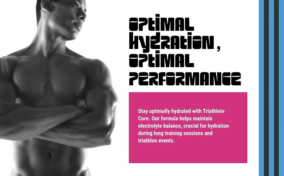 Triathlete Core: Comprehensive Performance Formula for Triathletes - Fitness Aid, Muscle Stimulator, Safe Hydration, Natural Support, Immune Support, Vegan Health