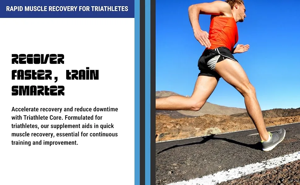 Triathlete Core: Comprehensive Performance Formula for Triathletes - Sports Nutrition, pre race, Swimming Endurance, Running Performance, Cycling Fuel, Racing Energy