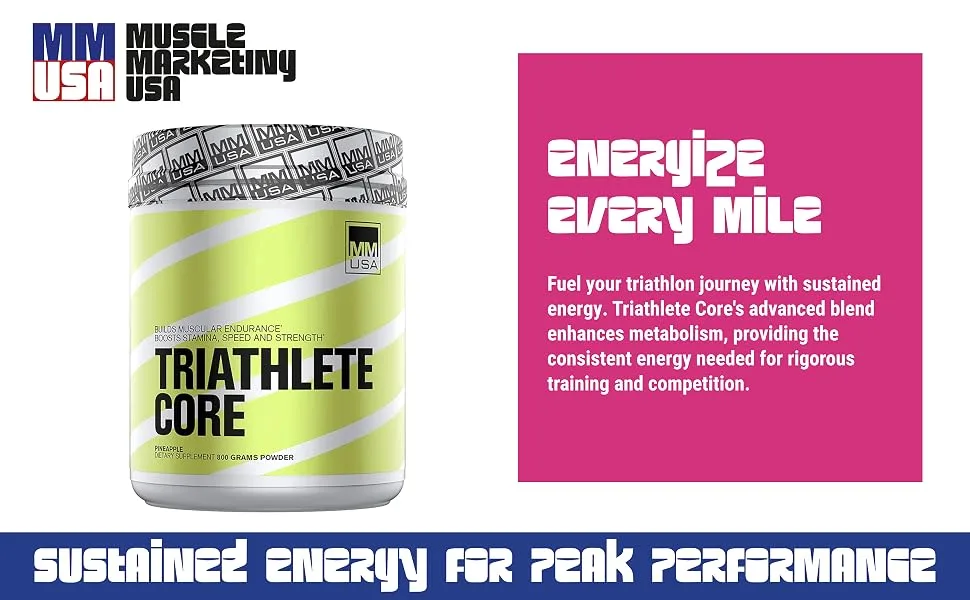 Triathlete Core: Comprehensive Performance Formula for Triathletes - Triathlon Fuel, Vitamin C, Multivitamin, Electrolytes, Athletic Performance, Power, Strength