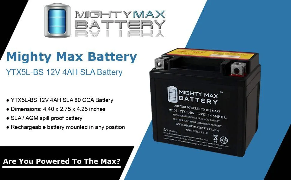 Mighty Max Battery YTX5L-BS Replacement for ATV Battery KAWASAKI KFX90 90CC 07-'09 - product information 32