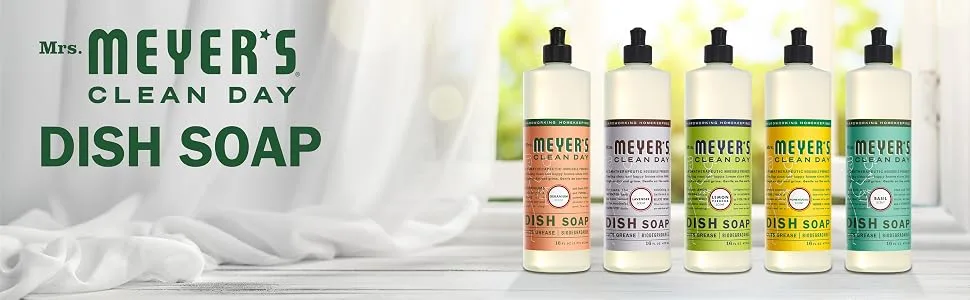 MRS. MEYER'S CLEAN DAY Liquid Dish Soap Biodegradable Formula Honeysuckle 16 fl. oz - Mrs. Meyer