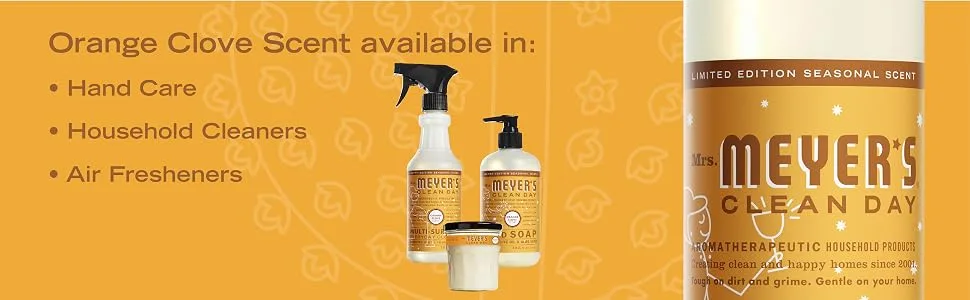 MRS. MEYER'S CLEAN DAY Liquid Dish Soap Biodegradable Formula Limitd Edition Orange Clove 16 fl. Oz - orange clove scent hand care household cleaners air fresheners