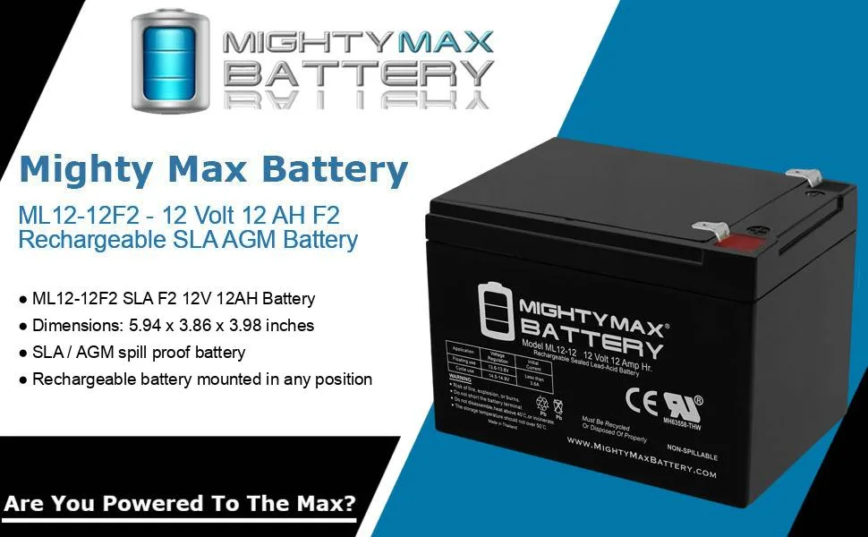 Mighty Max Battery 12V 12AH SLA Replacement Battery for Fiamm FG21202 FG 21202 - product information 32