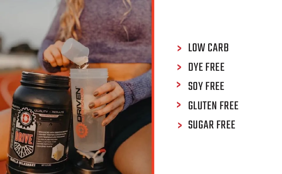 Driven Nutrition ISODRIVE Premium Whey Isolate (Cinnamon Roll) - post workout crossfit soy free dye free gluten free lactose free