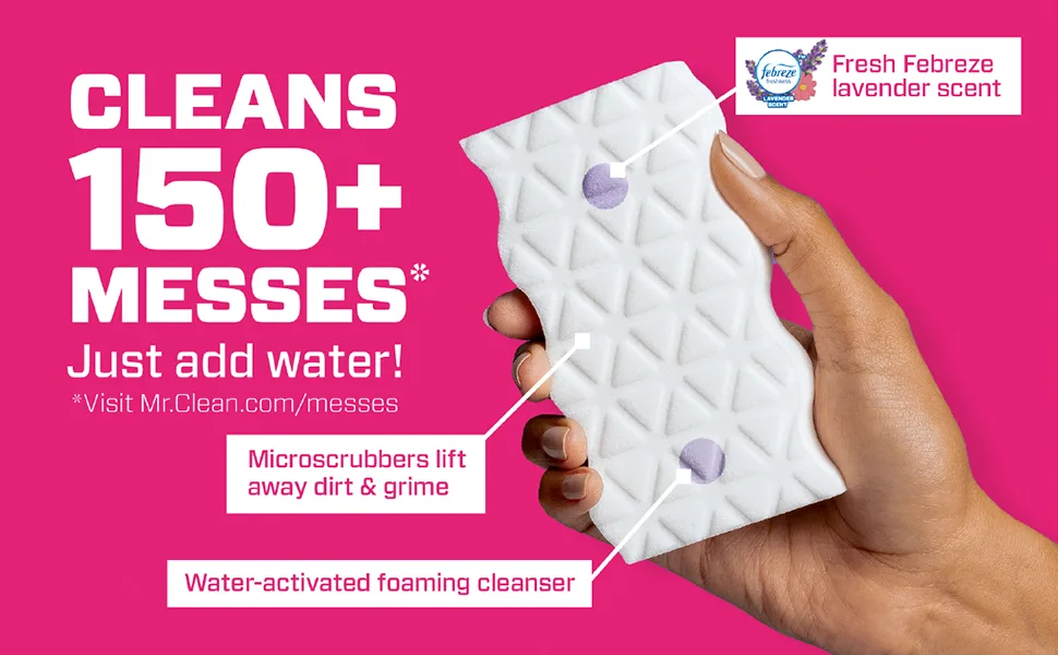 Mr. Clean Magic Eraser Ultra Bath Multi Purpose Cleaner for Bathroom Soap Scum Remover for Shower 5ct - Mr. Clean Magic Eraser Ultra Bath Multi Purpose - Cleans 150+ Messes, Just Add Water