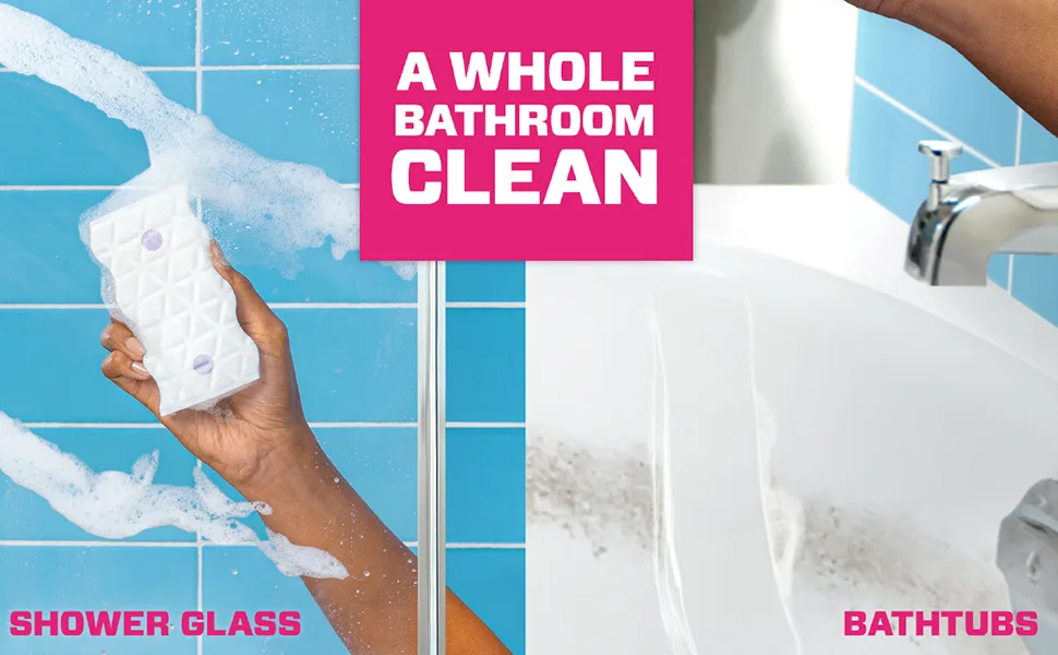 Mr. Clean Magic Eraser Ultra Bath Multi Purpose Cleaner for Bathroom Soap Scum Remover for Shower 5ct - Mr. Clean Magic Eraser Ultra Bath Multi Purpose - A Whole Bathroom Clean