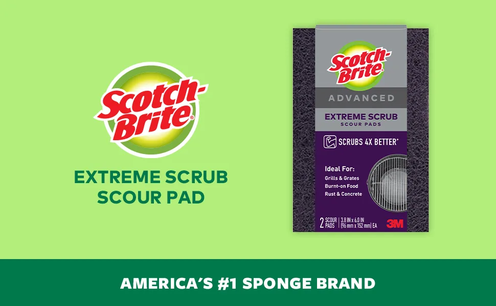 Scotch-Brite Advanced Extreme Scrub Ideal for Grills and Grates 12 Scour Pads Purple - Scotch-Brite Advanced Extreme Scrub