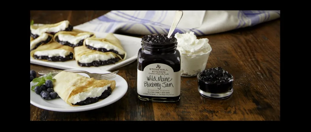 Stonewall Kitchen Maple Bacon Balsamic Dressing, 11 Ounce (Pack of 2) - Stonewall Kitchen Wild Maine Blueberry Jam